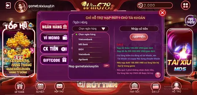 hệ thống tính năng giao dịch tại Win678