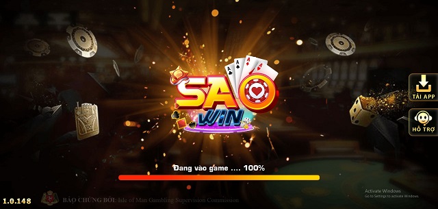 Giao diện truy cập game Sao28